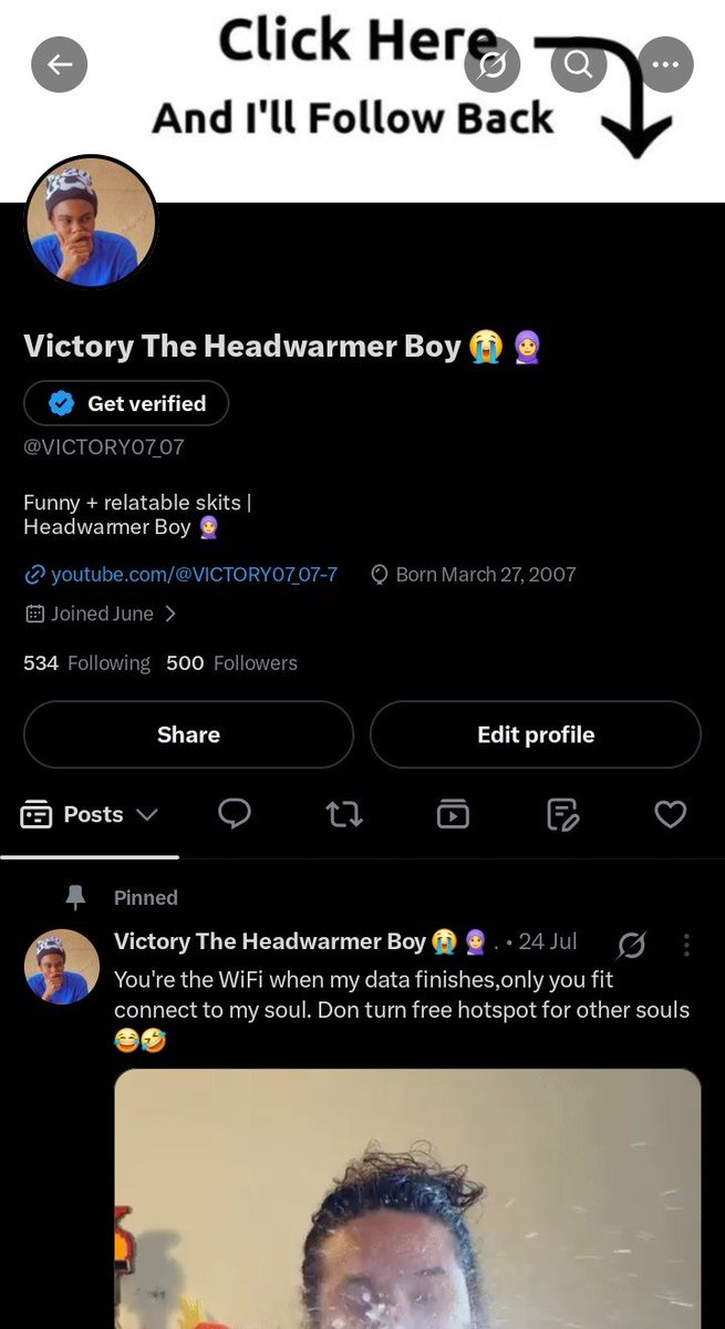 VICTORY07_07's tweet photo. 500 followers ❌️ 500 family ✅️ 😊 thank you guys so much i really appreciate ❤️ let's get to 1000 💪 https://t.co/dKlwFjcwEX