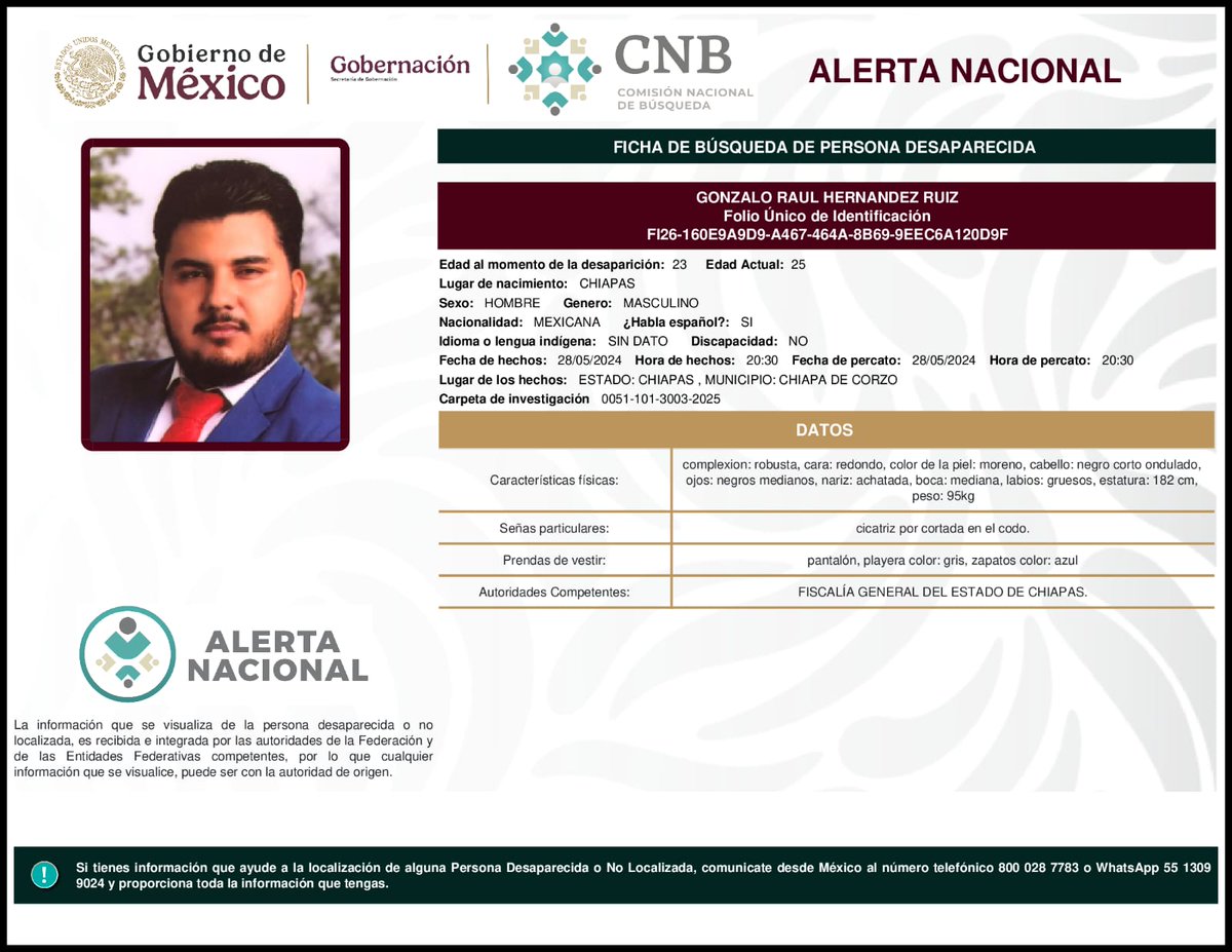 MetroCDMX's tweet photo. Si tienes información para localizar a las siguientes personas: 

- Gonzalo Raúl Hernández Ruiz
- Emily Giselli Maldonado Águila
- Mariana Velázquez Saldaña
- Edgar Joel Rodríguez Galván

Comunícate con la Comisión de @Busqueda_MX, mediante el número telefónico:
☎️ 800 028 7783 

Agradecemos tu apoyo y colaboración.