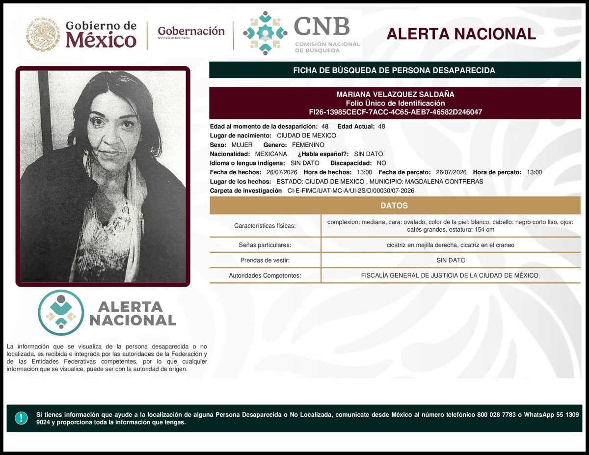 MetroCDMX's tweet photo. Si tienes información para localizar a las siguientes personas: 

- Gonzalo Raúl Hernández Ruiz
- Emily Giselli Maldonado Águila
- Mariana Velázquez Saldaña
- Edgar Joel Rodríguez Galván

Comunícate con la Comisión de @Busqueda_MX, mediante el número telefónico:
☎️ 800 028 7783 

Agradecemos tu apoyo y colaboración.
