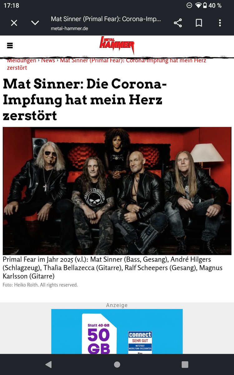 metalheart741's tweet photo. Und im neuen #MetalHammer ist plötzlich nur noch von einer Corona-Infektion die Rede. Schämt euch, ihr Lügner! #Lügenpresse #Postvac https://t.co/8Nm6T2TbCx