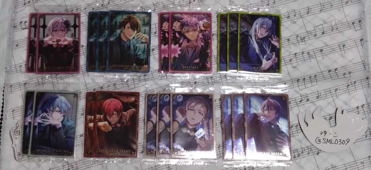 SML0309's tweet photo. アイドリッシュセブン
アイナナ 交換
ウエハース 27
メモメロ レオパ 太陽のEsperanza Unbalance Shadow Drift driving La’Stiara

【譲】
画像1〜3枚目

【求】
同弾箔押し
一織、大和、龍之介、千　各2枚
壮五、悠、巳波　各1枚
楽　3枚

ほか過去弾なんでも検討

↓続きます https://t.co/Rl6hUkWjG6