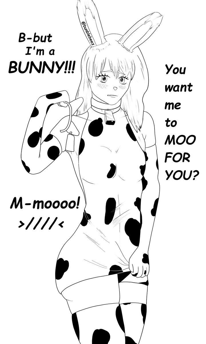 bunblebeez_'s tweet photo. Last time I checked, livestock like cows aren't supposed to talk~ say mooooo <3
#bunny #bunnygirl #cowgirl #cowsuit #choker #collar #gloves #thighhighs #cowdress #livestock https://t.co/Gy1kmAqvQc