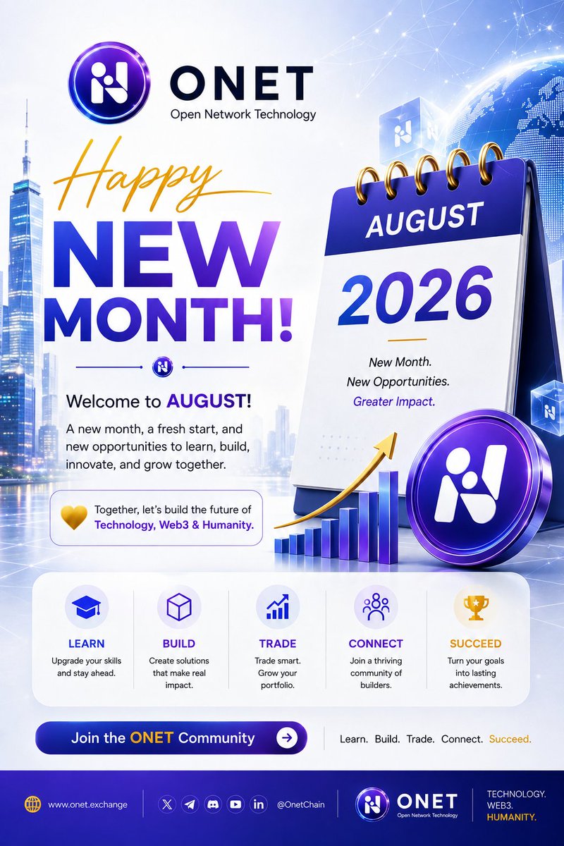 OnetChain's tweet photo. Happy New Month Web3 and great #ONET Communities.

Stay active, stay valuable, and keep building!

#OpenNetworkTechnology $ONET https://t.co/doknM1ZTQW