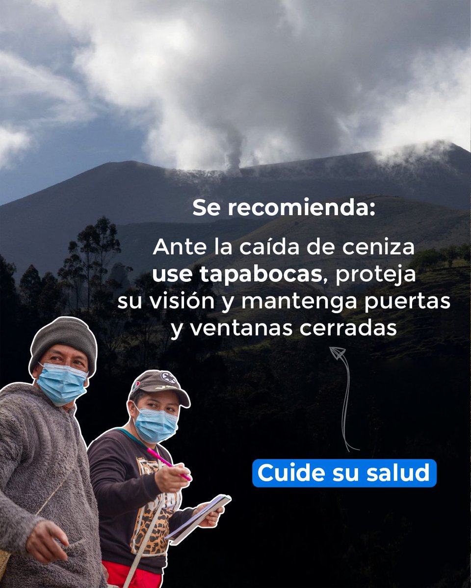GobCauca's tweet photo. 📌 Seguimos informando de manera oportuna y permanente sobre el estado del volcán Puracé.

ℹ️🗻 Frente a la reciente actividad volcánica, compartimos datos y recomendaciones claves para el cuidado de las familias caucanas y las comunidades. https://t.co/1malo5tAxb