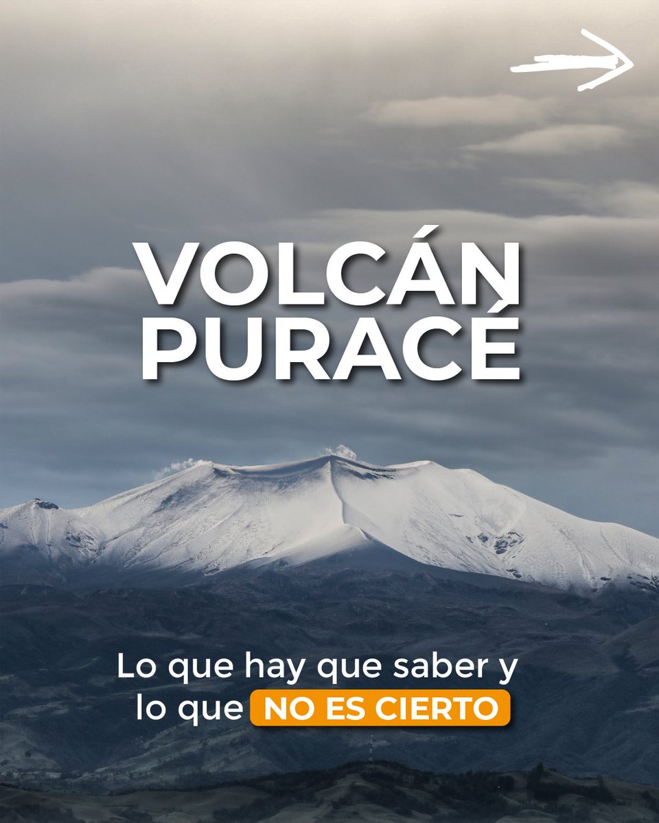 GobCauca's tweet photo. 📌 Seguimos informando de manera oportuna y permanente sobre el estado del volcán Puracé.

ℹ️🗻 Frente a la reciente actividad volcánica, compartimos datos y recomendaciones claves para el cuidado de las familias caucanas y las comunidades. https://t.co/1malo5tAxb