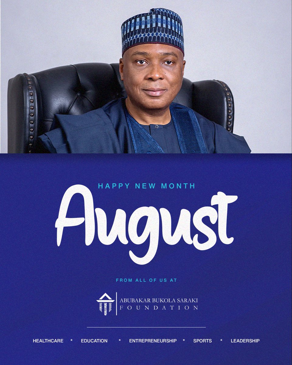 absfoundationng's tweet photo. Happy New Month! 🌴 
Welcome to August ✨

As we step into a new month, we remain committed to improving lives, expanding access, and strengthening communities. 

Wishing you a month filled with progress, purpose, and possibility.

From all of us at the Abubakar Bukola Saraki Foundation 

#ABSFoundation #August