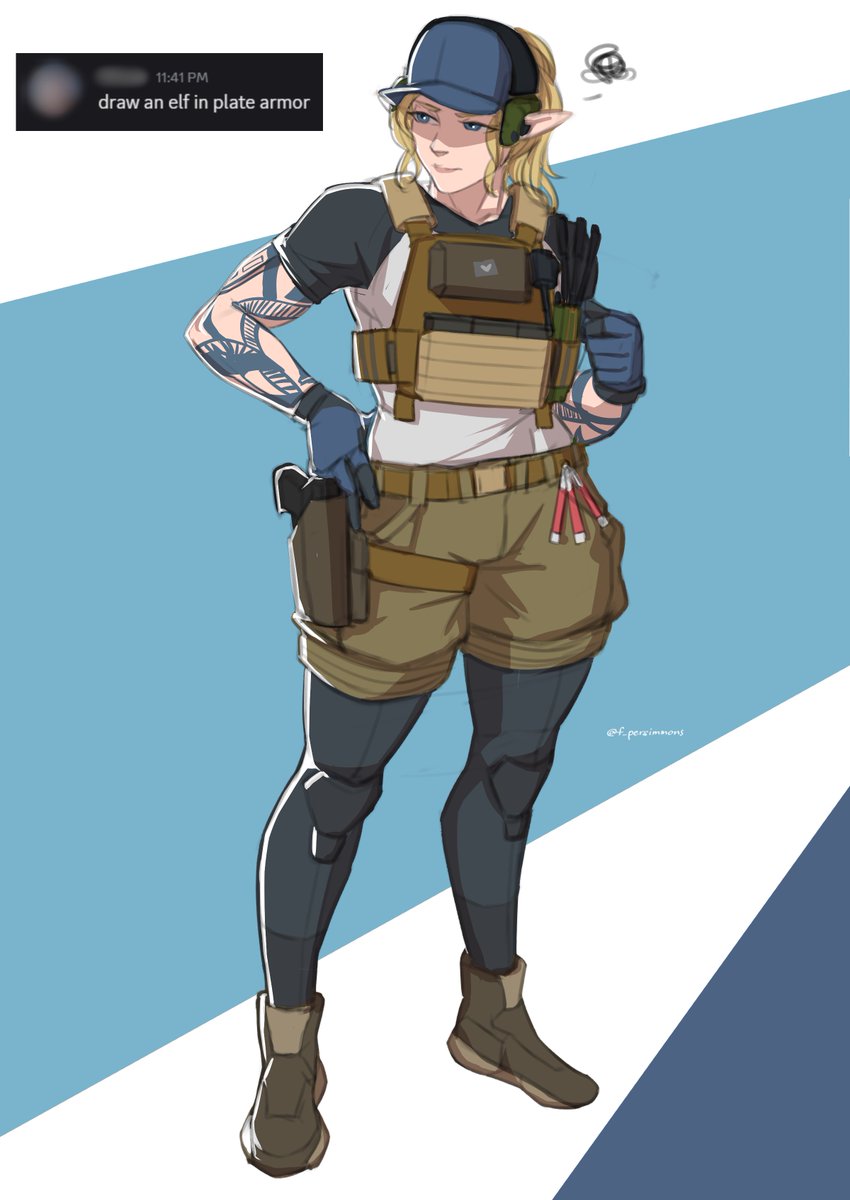 f_persimmons's tweet photo. Elf in plate armor, as requested :3 small indulgence before I get on with other stuff. https://t.co/RUCAwHgujC