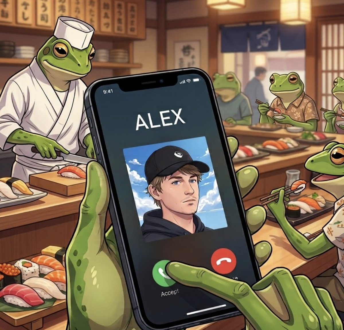 sushifrogsRH's tweet photo. Sorry, I'm a bit busy - @alexmccurryo  is calling, hope it's good news soon.🐸

stay  $FROGS !!! 🐸 https://t.co/YMDSAOtXNQ