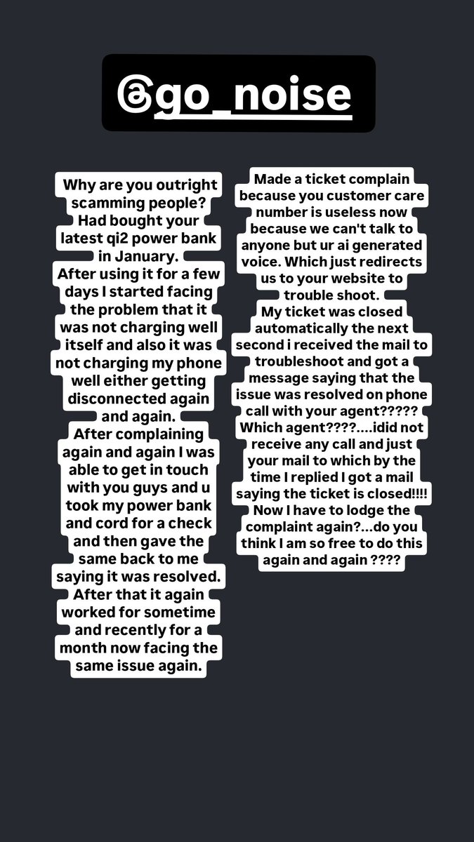 Pranjal_eagle's tweet photo. Dear @gonoise, a faulty product is understandable. Ignoring customers, auto-closing tickets, and offering no real support isn't. I trusted your #MadeInIndia brand, but you've completely broken that trust. Hoping X finally gets me a resolution. https://t.co/U0NNOjLJew