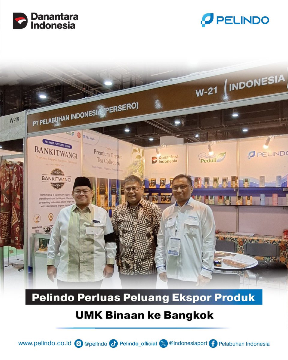 indonesiaport's tweet photo. Melalui Program TJSL, tiga UMK binaan difasilitasi mengikuti #MegaHalalBangkok2026 untuk mempromosikan produk dan menjajaki kerja sama dengan mitra internasional. Salah satunya berhasil membuka peluang transaksi senilai USD61.000.

#Pelindo #TJSLPelindo #UMKBinaan #UMKNaikKelas https://t.co/XOOWKStgcb