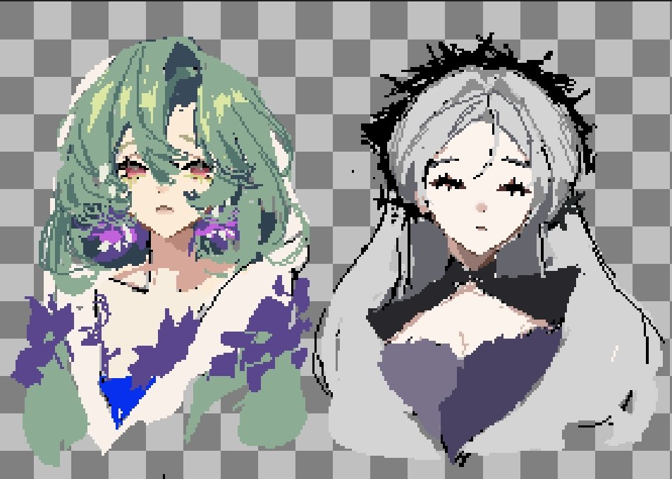 swi_235's tweet photo. I accidentally made ms bittersweet adorably sad instead. Btw a little progress of these two beauties while doing comms https://t.co/eh2bRbsWCk