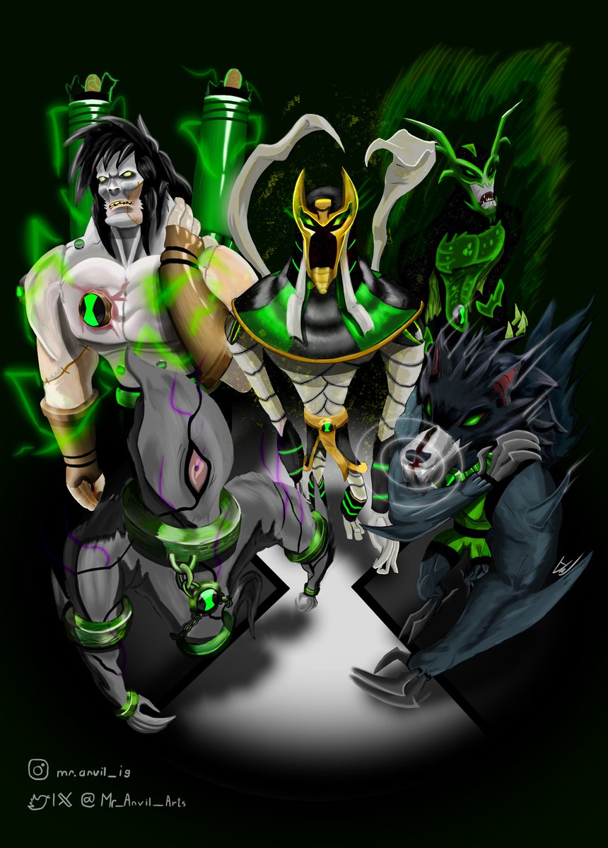 Mr_Anvil_Arts's tweet photo. Went back and redid the whole shading in my artstyle (also changed some things like Snare-Oh’s mouth and Ghostfreak’s eye ) #Ben10 #Ben10Omniverse #Ben10Dynamite https://t.co/3U3SrnF44m