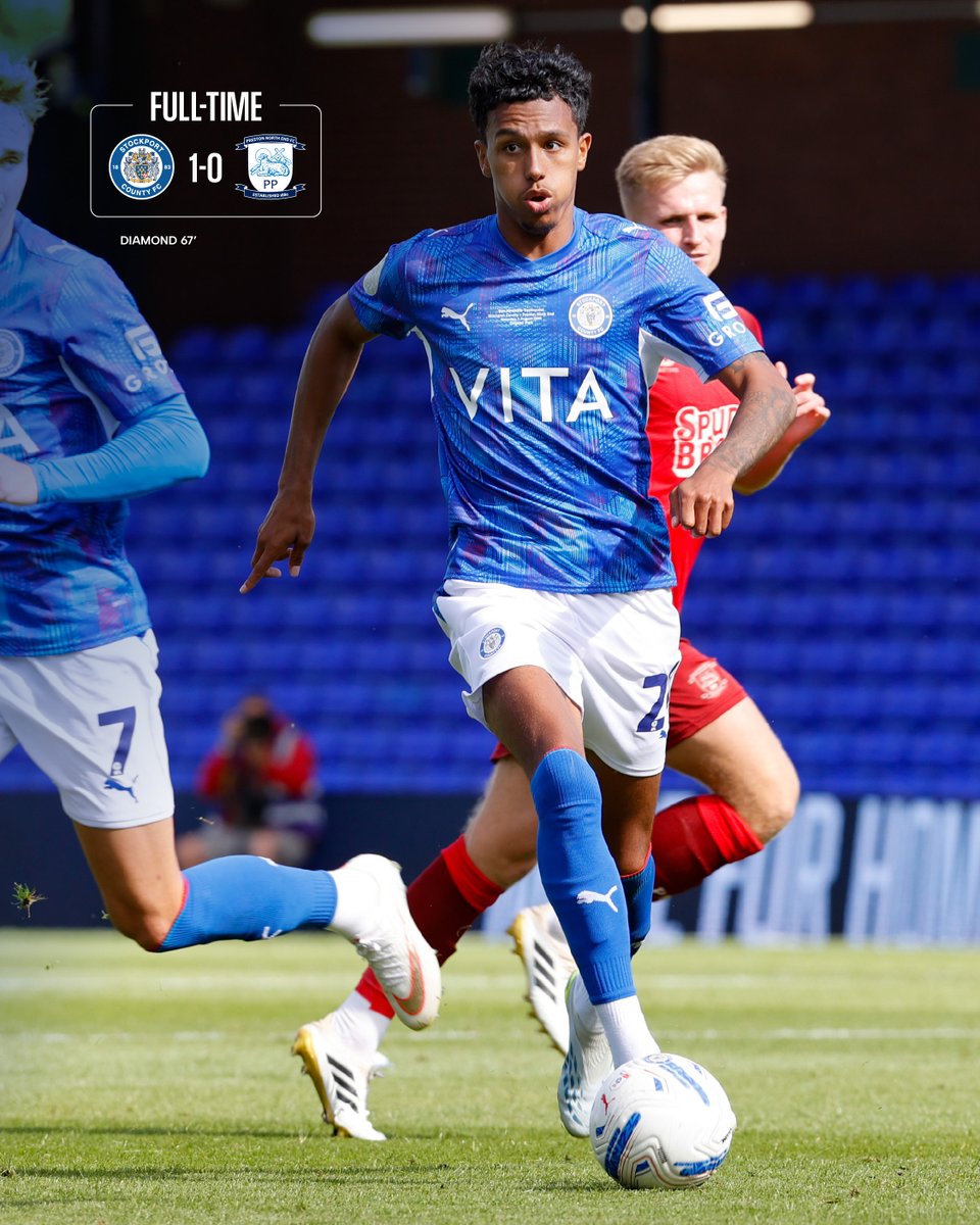 StockportCounty's tweet photo. County claim victory on an emotional day at Edgeley Park 💙 https://t.co/sPY2YwlaJ9
