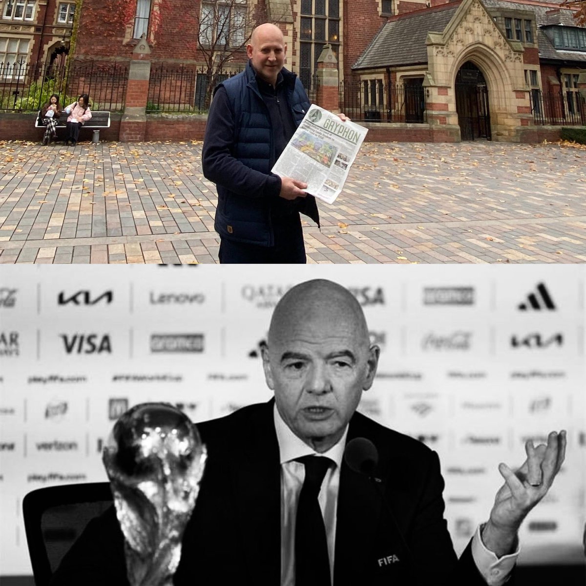 golesendir_'s tweet photo. Infantino puede caer y es gracias al periodismo. La UEFA le pide que renuncie, que no tiene credibilidad tras la caída de su proyecto de vender el Mundial. Su reelección en marzo de 2027 se embolató, pero ya hay una campaña para que renuncie de una vez. Y todo esto fue posible gracias a Martyn Ziegler, editor de deportes de The Times, quien filtró la noticia en el momento preciso. No dejó a Infantino hacer lobby, comprar a sus colegas. Las confederaciones se enteraron de su plan oscuro por la prensa. En días en los que el periodismo sirve para muy poco, esta investigación protegió al fútbol de otra línea roja que iba a cruzar. 

Ziegler hizo lo mismo en 2021, cuando Florentino Pérez estaba armando su Superliga Europea, una Champions independiente solo con cupos para los equipos más poderosos. El periodista la tiró en el momento preciso y 24 horas después el proyecto estaba caído. 

El presidente de la FIFA, por inmoral y codicioso, por todo el daño que nos ha hecho, está en jaque.
