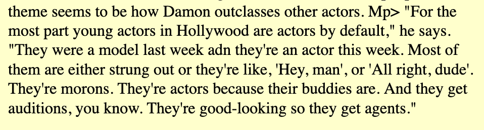 IHaveChuckie's tweet photo. @hanna72860 @ChiaraBlood Given Matt's disdain for actors who do drugs and his strong work ethic, I don't think there's any way he'd do cocaine.
https://t.co/YyEsf88GOL https://t.co/HCAxNFgv21