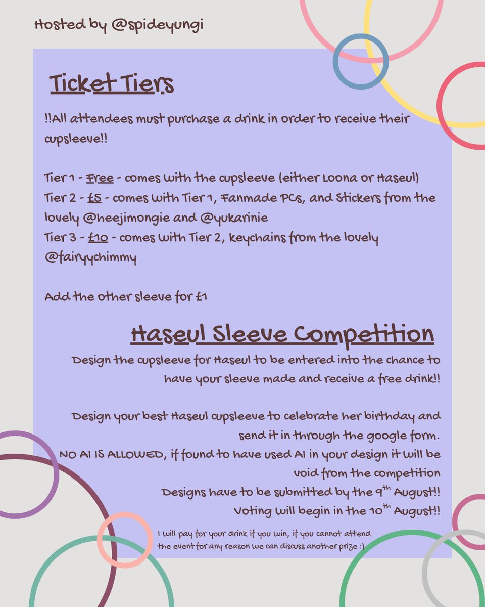 spideyung1's tweet photo. hai everypony 😁 I'm hosting a LOONA and Haseul Cupsleeve in London this month
Please consider coming along, tickets in the link below
https://t.co/8YmzZeltVq
#LOONA #ARTMS #Loossemble #Heejin #Hyunjin #Haseul #Yeojin #Vivi #Kimlip #Jinsoul #Choerry #Yves #Chuu #Gowon #Hyeju https://t.co/10V0FBmTrx
