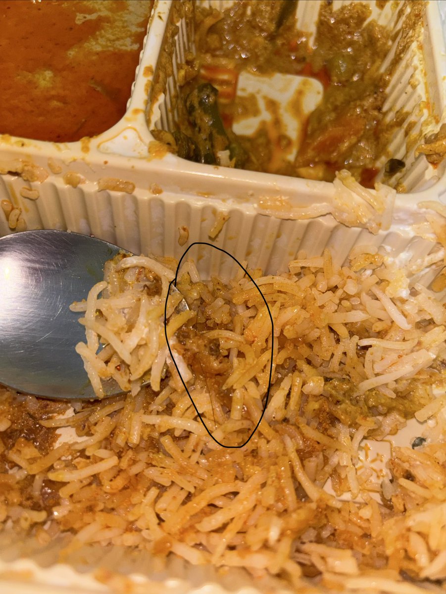Kavyagmurthy1's tweet photo. @zomato Found a foreign object in my food(ordered from Meghana foods, Electronics city) and submitted clear proof. After asking me to email everything, you still denied any resolution or compensation. Is this how customer safety is handled? #FoodSafety @deepigoyal https://t.co/YEBT8NxwJY