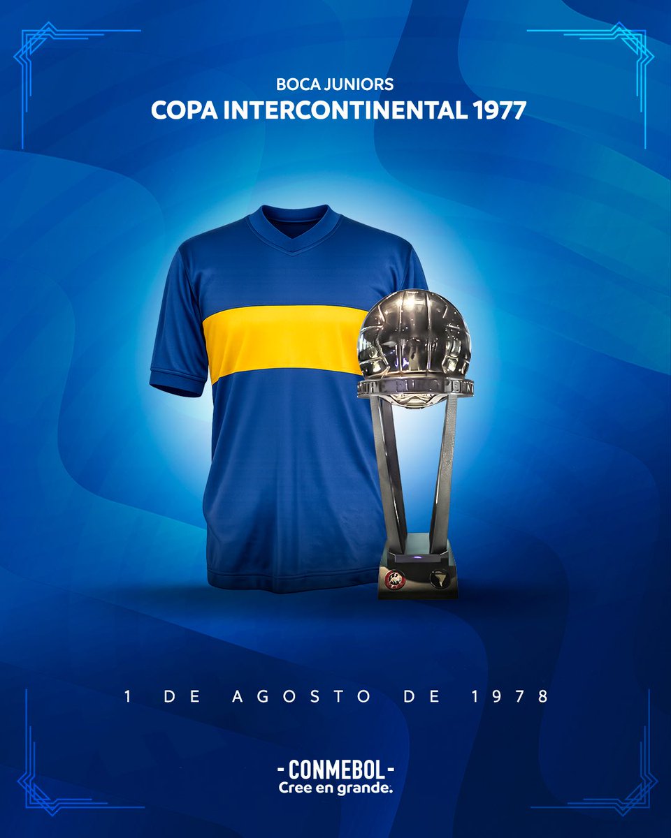 CONMEBOL's tweet photo. ¡Un nuevo aniversario de la primera estrella mundial de @BocaJrsOficial! 🏆👏

#CreeEnGrande https://t.co/AKkuGIVVU3