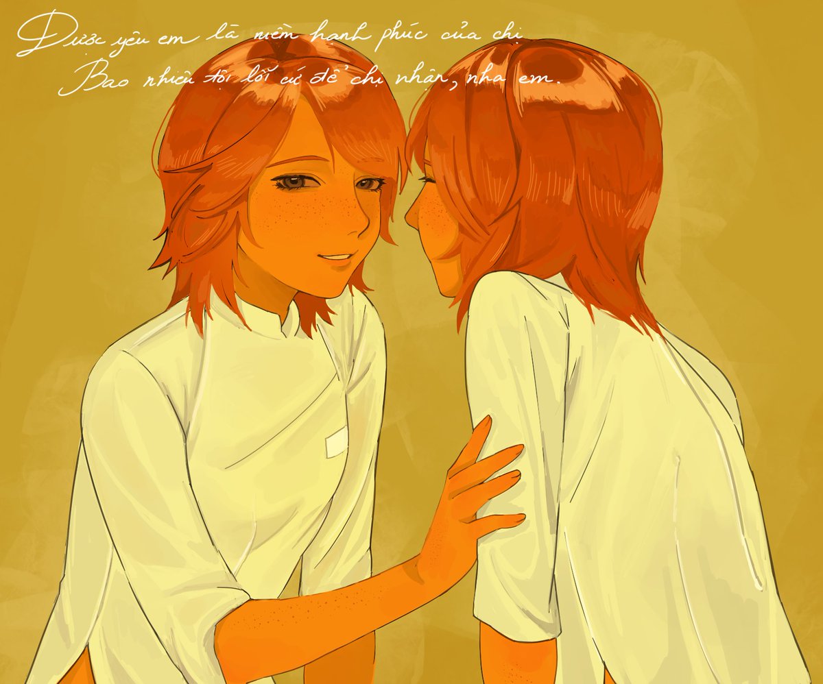 cue_tnar's tweet photo. genderbend, vietnamese student AU
#FredGeorge https://t.co/bKLRdLnVcG