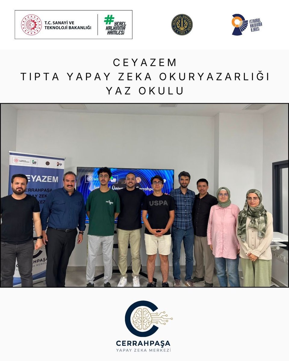 iuceyazem's tweet photo. 🧠 Tıpta Yapay Zeka Okuryazarlığı Yaz Okulu’nun ilk haftasını tamamladık!

İlk dersimizde tıpta yapay zekanın temelleri, sağlıkta kullanım alanları ve veri odaklı araştırmaları ele aldık.

📚 Önümüzdeki haftalarda daha fazlası için görüşmek üzere!

#Cerrahpaşa #YapayZeka #Medical https://t.co/uRaKhORsx1