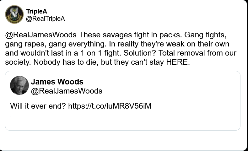 antifascshitism's tweet photo. LOL brah, here's you calling for blacks to be removed from "our society" lmao https://t.co/OeJgAgMh8Z