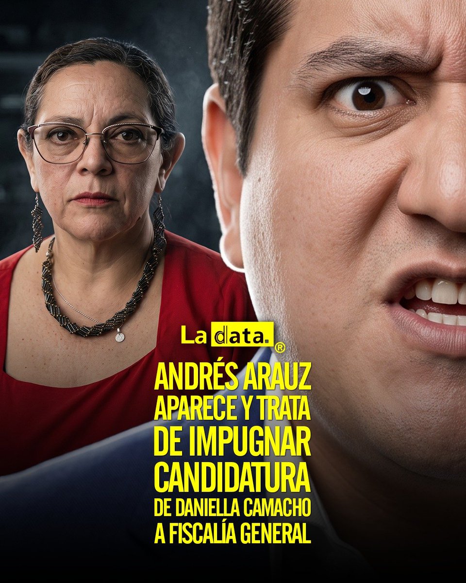 ladataec's tweet photo. #Tendencia Andrés Arauz Aparece y trata de impugnar candidatura de Daniella Camacho a Fiscalía General

Andrés Arauz, dirigente de la Revolución Ciudadana, presentó una impugnación contra la postulación de la jueza Daniella Camacho para Fiscal General del Estado. El recurso cuestiona aspectos de su hoja de vida, entre ellos un doctorado Honoris Causa, y solicita una revisión por parte de las autoridades competentes.

Camacho, jueza de la Corte Nacional, ha participado en fallos clave, como la condena a Jorge Glas por Odebrecht, el proceso contra Rafael Correa por el secuestro de Fernando Balda y la sentencia a María Alejandra Vicuña por el caso "Diezmos".

La impugnación no descalifica automáticamente a la candidata. El Consejo de Participación Ciudadana deberá analizar la documentación y decidir si Camacho continúa en el concurso para elegir al nuevo Fiscal General.

@ladataec👈

#ladata #TendenciaPolítica #Rc Arauz