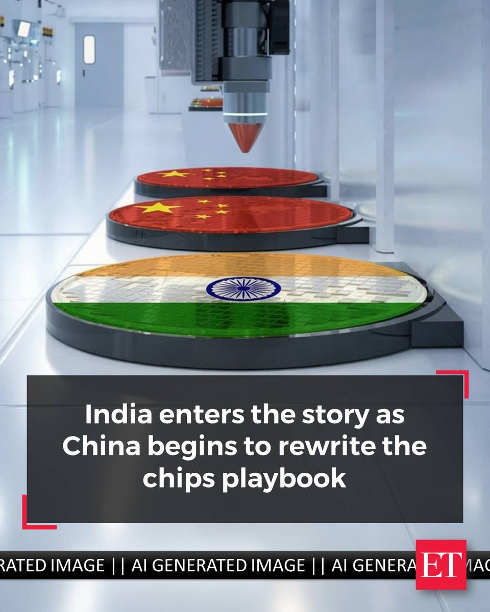 EconomicTimes's tweet photo. India and China are taking very different paths in the chip race | China pushes for domestic lithography tech while India partners with ASML via Tata Electronics to build advanced manufacturing and enter the global semiconductor supply chain
📖 FULL STORY ➠ https://t.co/3SKAH5r0fA
#Semiconductors #India #China #Technology #Manufacturing