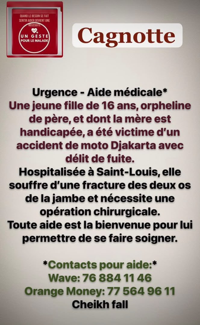 Lastcri's tweet photo. Bonjour 
C’est une histoire particulière 
Une jeune fille a été victime d’un délit de fuite  un Jakarta man la heurte entrainant une Fx des os de la jambe 
Orphelin de pere et sa mère est devenue une personne à mobilité réduite suite à une amputation des deux jambes . https://t.co/XTJ6VeuOOD