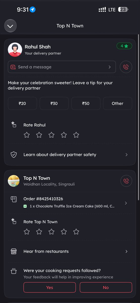 vikasjgd's tweet photo. @zomato @zomatocare the item not dekivered its was my dad birthday cake and its mark delivered https://t.co/Kd8qvGQlZR