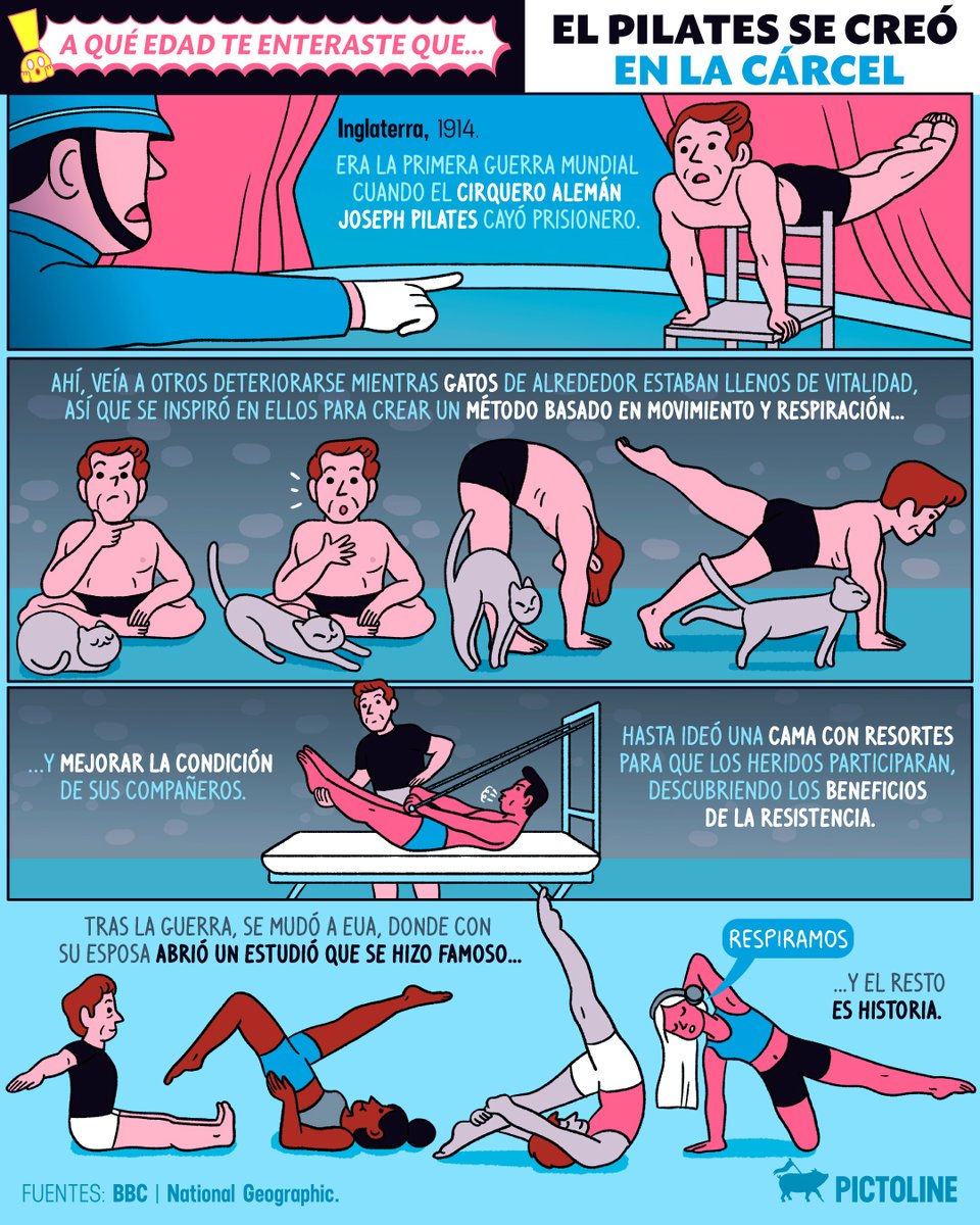 pictoline's tweet photo. 🤯 El pilates lo inventó un cirquero alemán en la cárcel 🤯

#sociedad #pictoline https://t.co/HYnrvnEYfB