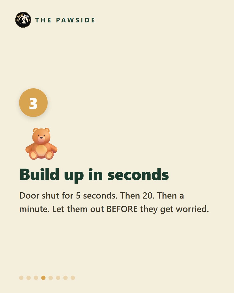 thepawside's tweet photo. Crate training, in 6 steps 🐶

Never punishment. Feed every meal inside. Build up in seconds. Make it the nap spot.

Full 30-day plan: https://t.co/t8eEVMEtgX https://t.co/dsdAmQFp29