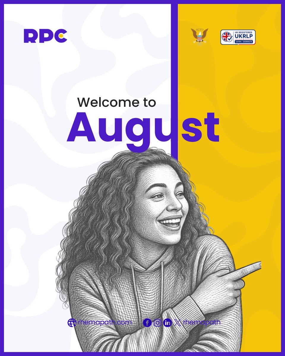 Rhemapath_cong's tweet photo. Hello, August! 🌿

A new month means new opportunities to learn, grow, and move closer to your career goals. Keep showing up, and let this be your month of progress.

Happy New Month from Rhemapath! 🚀

#HappyNewMonth #August #CareerGrowth #DigitalSkills #Employability #Rhemapath https://t.co/LyyMWkGIdY