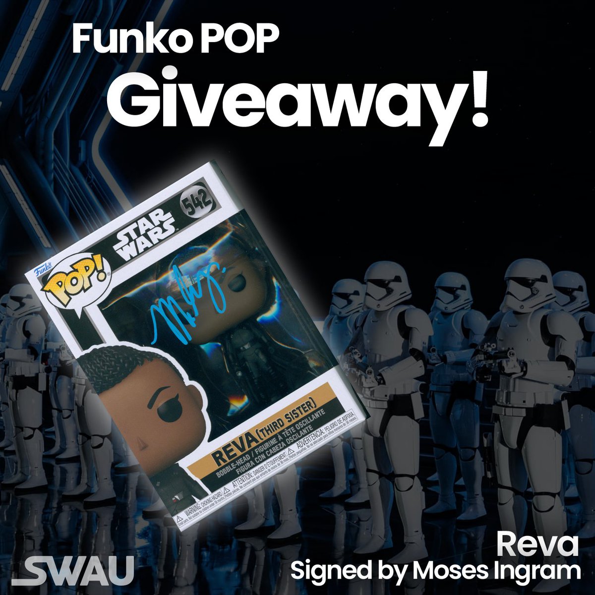 swau_official's tweet photo. Calling all Star Wars fans! 🪐

Don’t miss out on a chance to win this amazing Reva Funko Pop signed by Moses Ingram!

Here are the rules ⬇️

To enter:
• Follow @swau_official
• Like this post
• Repost this post for an extra entry
• Tag one friend per REPLY for extra entries
• Follow swau_official on TikTok for extra entries

Winner will be announced next week. GOOD LUCK!
.
.
.
AVOID SCAMS!

We will never announce our winner in the comment section or reply to your comment. Every winner is privately messaged. We will never ask you to click a link or provide credit card information. All giveaways are 100% free. Please report any fake accounts. Thank you for being a part of the SWAU family!
