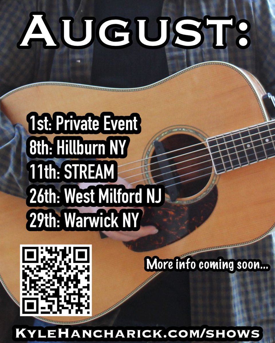 KyleHancharick's tweet photo. THIS MONTH:
I’ve got several shows lined up, and a VERY SPECIAL livestream coming shortly. More info will be announced next week. So STAY POSTED…

https://t.co/ptwofCKINe https://t.co/BxnHAvDVVB