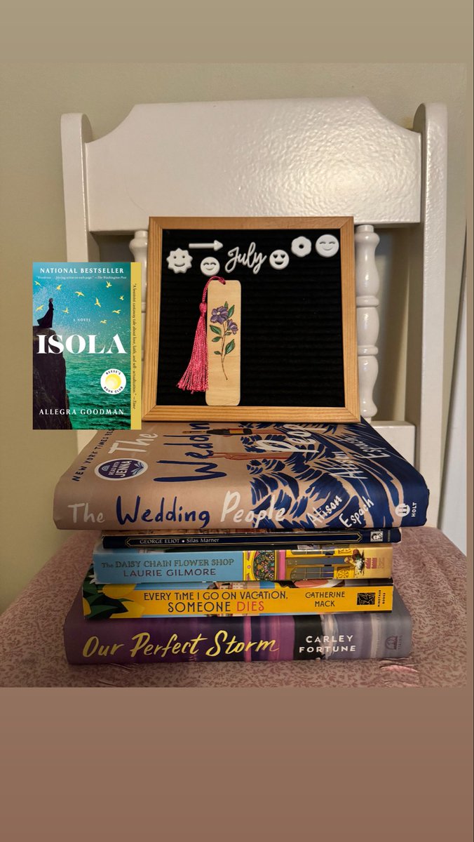 bookishlynancy's tweet photo. Iβm not on here much anymore, but i canβt seem to completely leave. Still like coming on here to share my monthly reading wrap up! My standouts this month were Isola, Our Perfect Storm, and The Wedding Peopleβ€οΈπ #julywrapup https://t.co/G6Wia3BGco