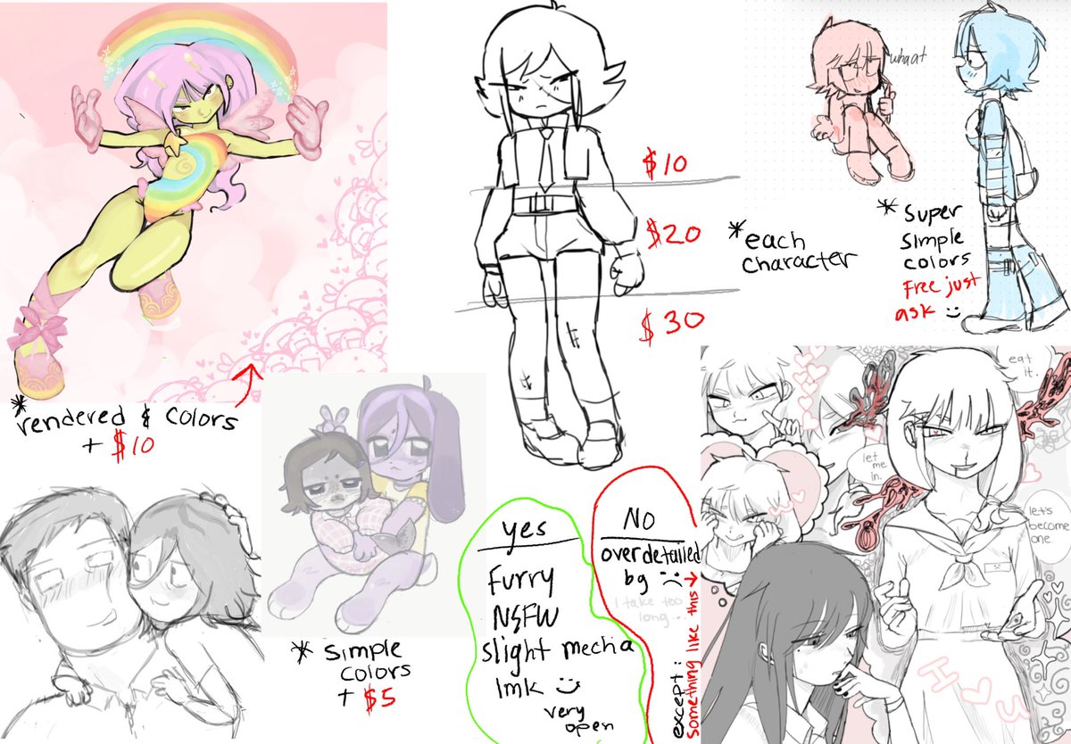 SOUPKY's tweet photo. comm sheet, college wanna make me broke…so i made up these prices 
ask me anything!!! https://t.co/y2NPvw1gw4