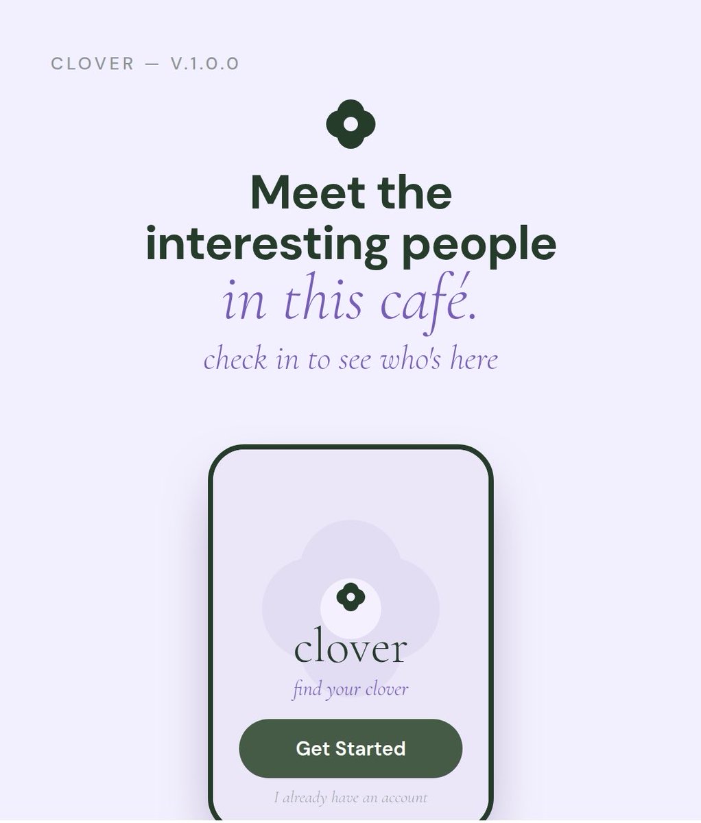 Chloekuoi's tweet photo. I built clover to help founders + builders easily connect and invite each other to cowork in cafes + coworking spaces.

Right now i'm testing GTM with pilots in cafes. Would love any ideas or resources on GTM for a social app or if you wanna partner up on growth, dm me, i'd love to chat 🫶🏼
