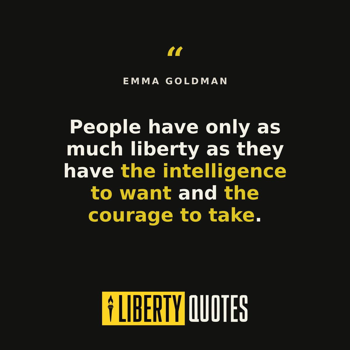 Liberty__Quotes's tweet photo. Freedom means nothing to people who are too afraid to defend it.

— EMMA GOLDMAN https://t.co/0ovwnKg7d3