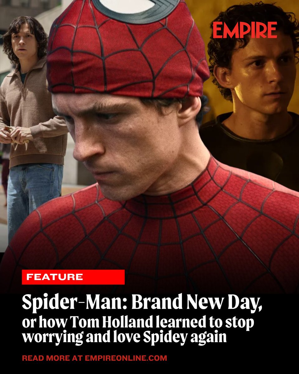 empiremagazine's tweet photo. Now that Spider-Man: Brand New Day has hit cinemas, the film seems to reflect Tom Holland's own uncertainty about returning to Spider-Man through a Peter Parker who is caught between being himself, and the iconic hero he has become.

Read more: https://t.co/jp6e0cYnSd https://t.co/PZrw7Vs2go