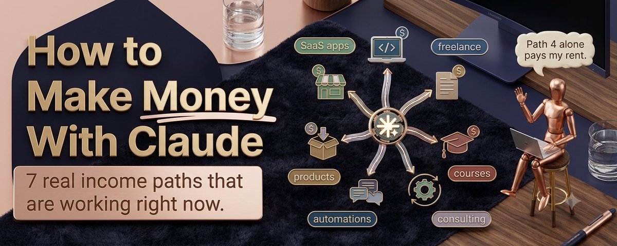 Tech_Ai_Alan's tweet photo. Ready to upgrade your side hustle? 📈 Claude isn't just for chat—here are 7 proven ways to build real revenue!
​🛠️ SaaS Apps
🎓 Courses
💼 Consulting
​Path 4 literally pays the rent! Which one will you try first? 👇
​#GenerativeAI #PassiveIncome #Claude Follow more @Tech_Ai_Alan https://t.co/Z9MZIc95KE