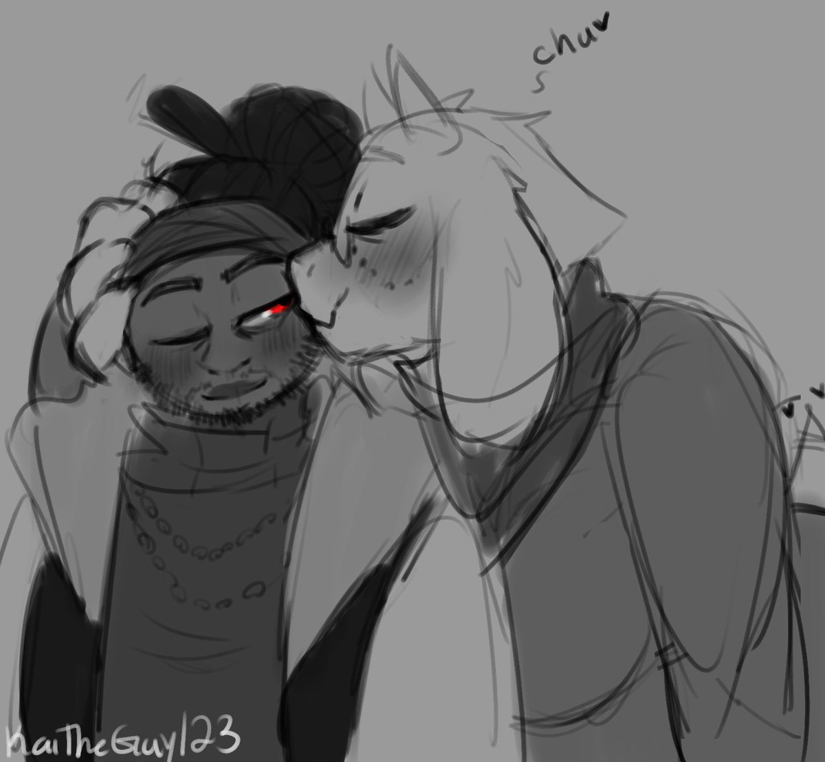 KaiTheGuy123's tweet photo. Small kisses from the big goat momma https://t.co/z776LaGIru