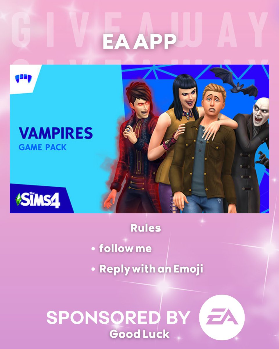 X_chloe98's tweet photo. #EAPartner - GIVEAWAY - Thanks to

@EA

&amp;
@TheSims

I’m giving away 1 Copy of Vampires[ EA APP ]  

GOOOOOOOOOOOOOOOOOO

  #TheSims4 #Sims4 #TheSims #sims4gameplay https://t.co/jjSILGMd1w