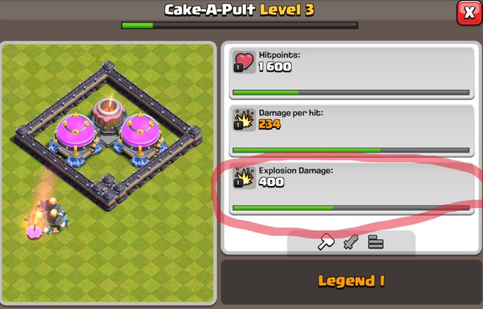 Kazama4500's tweet photo. @ClashofClans No modifier in explosion damage, bug or feature https://t.co/JICzmJCCzl