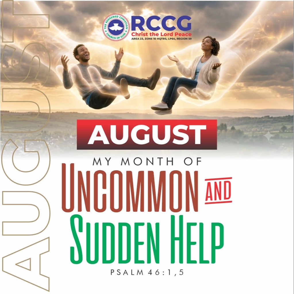 _rccgctlp's tweet photo. Welcome to August 💃💃

Our Month of Uncommon and Sudden Help! 

This month,may God send you help that is timely, uncommon, and undeniable. Every delay shall become a testimony, and every impossible situation shall receive divine intervention. https://t.co/5zkejGT0Tu