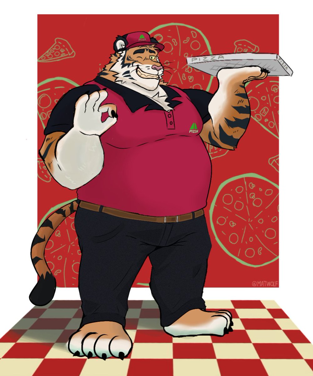 Matwolf23's tweet photo. The pizza delivery man arrived https://t.co/YKLm5DW49m