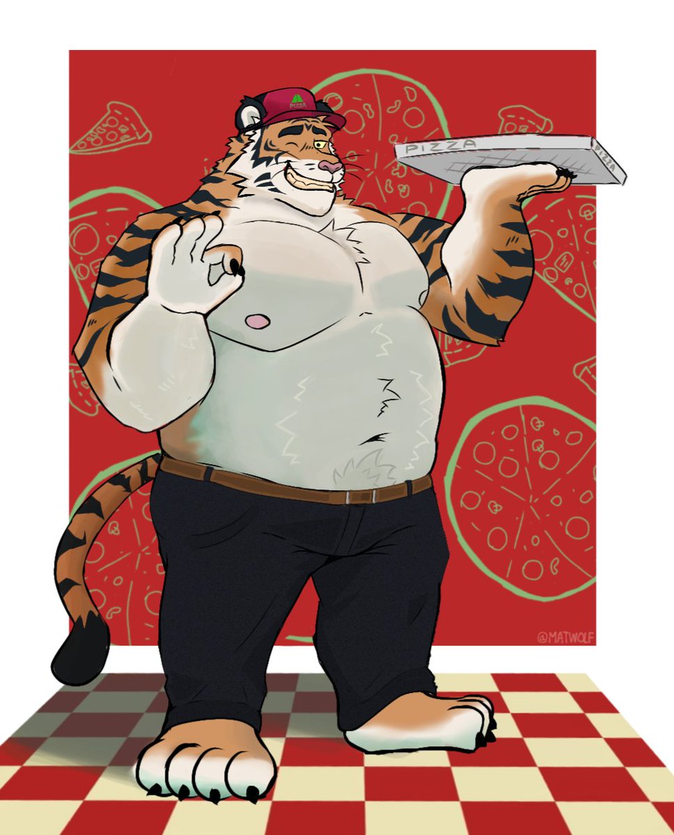 Matwolf23's tweet photo. The pizza delivery man arrived https://t.co/YKLm5DW49m