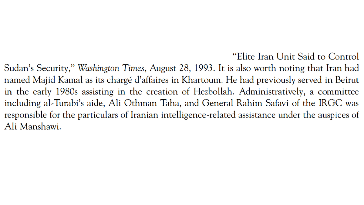lokiloptr154668's tweet photo. The IRGC's Major General Yahya Rahim Safavi, a great helper of Sunni movements in the region.

His role in supporting Hasan al-Turabi's Sudan in military-intelligence matters in the 1990s (screenshot 2)

His role in overseeing arms smuggling to Hamas in the 2000s (screenshot 3) https://t.co/DS2H5trlJc