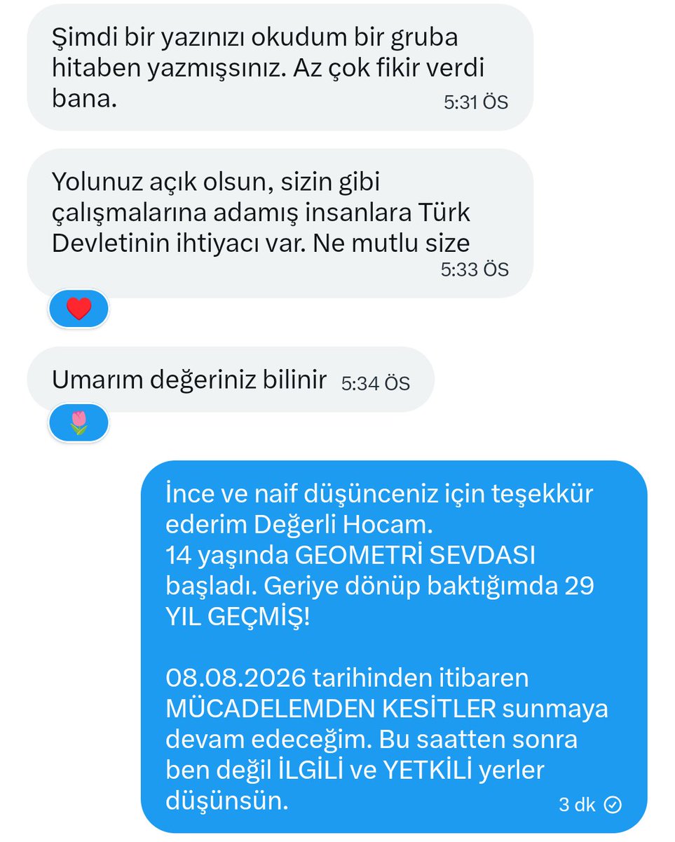 geometric_icon's tweet photo. Bu saatten sonra ben değil İLGİLİ ve YETKİLİ yerler düşünsün!

29 SENE boyunca DEVLETTE SU İÇMİŞLİĞİ olmadan HEDEFİMDEN 1 MİLİM BİLE sapmadım!

08.08.2026’dan MÜCADELEMDEN KESİTLER sunmaya devam edeceğim.

İlgi ve Desteğiz için teşekkür ederim. https://t.co/T3tW1bTSut