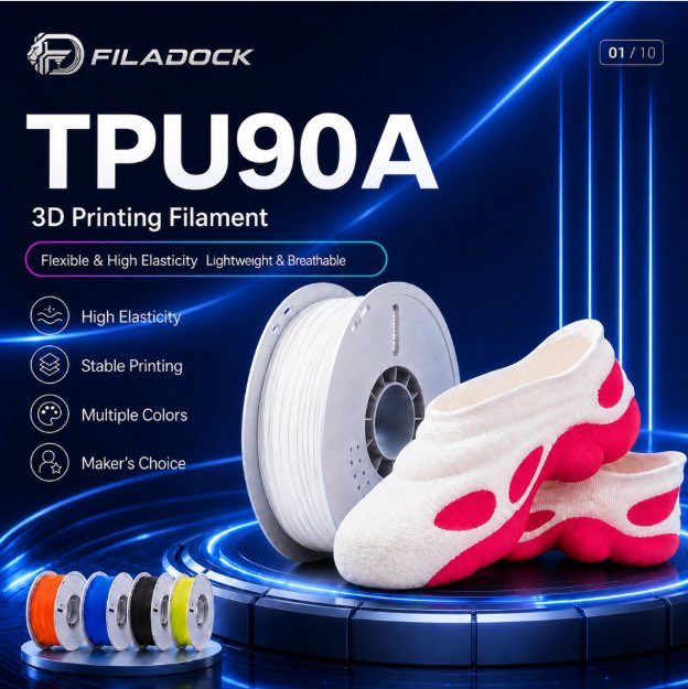 blurolls's tweet photo. Need flexible parts that can handle real use? 💪

Filadock TPU 90A delivers the ideal balance of elasticity, strength and durability.

🔥 RC tires
🔥 Shock absorbers
🔥 Functional parts

Not too soft. Not too rigid. Just right.

🔗 [https://t.co/kJiTy5RKmH]

#3DPrinting #TPU https://t.co/2mYzIm0ZR3