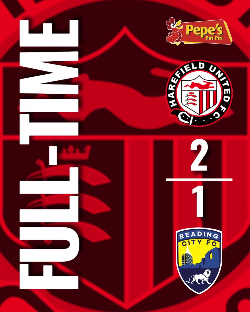 HarefieldUnited's tweet photo. FT | HUFC 2-1 @ReadingCityFC 

We battle back from an early set back to take all 3 points in today’s season opener!

See you on Tuesday @NGUfootballclub

⚽️⚽️ @montelbrown7 

🐇🔴⚫️ https://t.co/rICydHjMMy